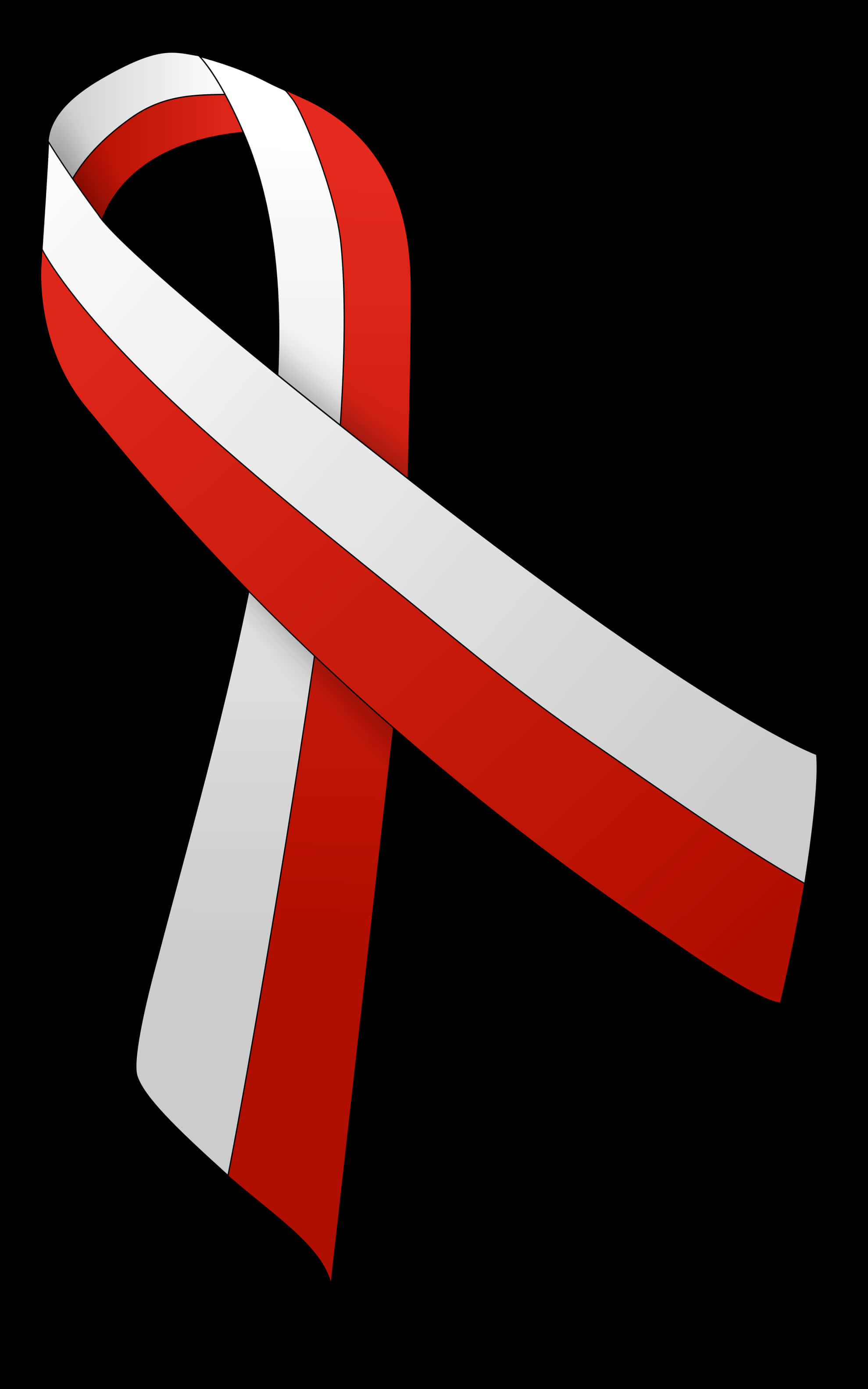 Redand White Awareness Ribbon PNG Image