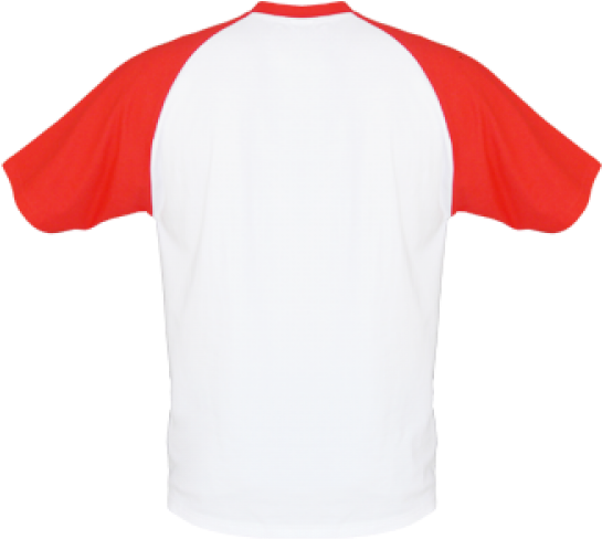 Redand White Baseball Shirt Back View PNG Image