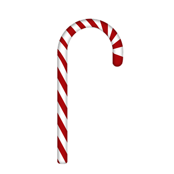 Redand White Candy Caneon Black Background PNG Image