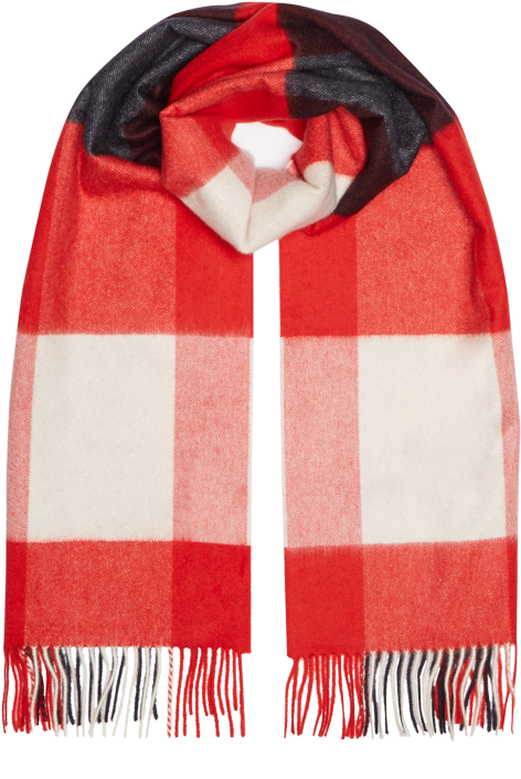 Redand White Checked Scarf PNG Image