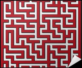 Redand White Complex Maze PNG Image