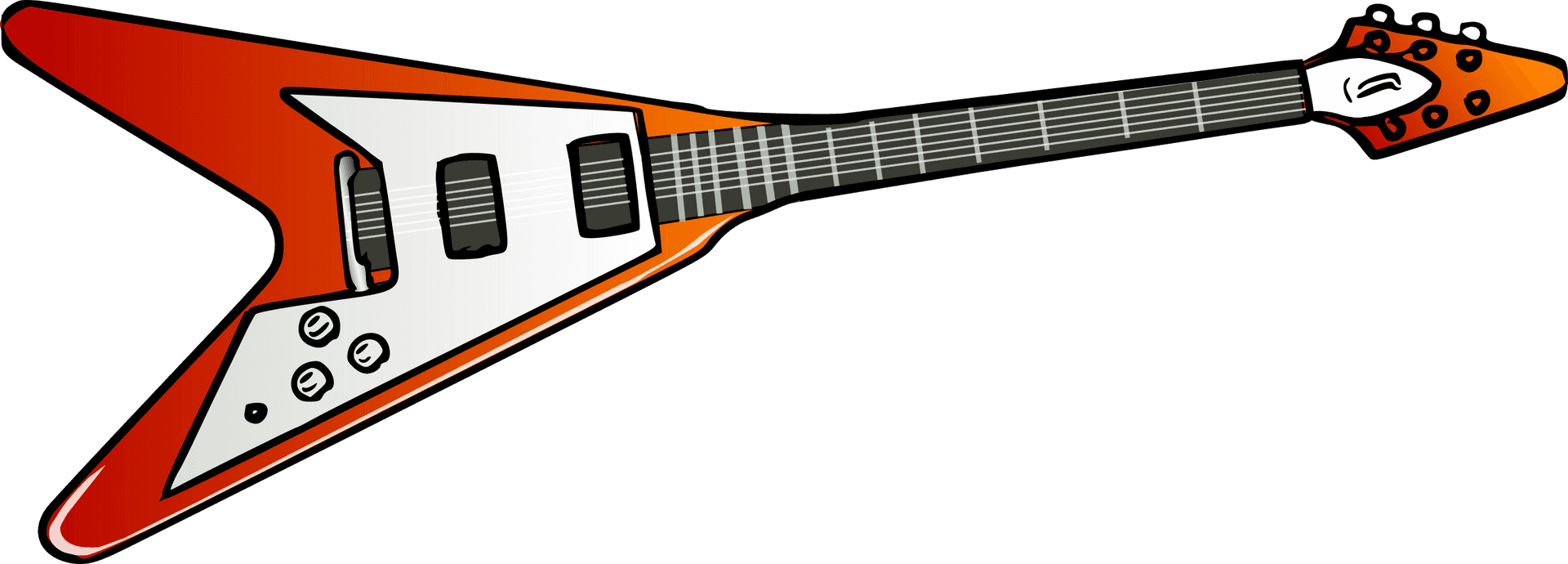 Redand White Electric Guitar PNG Image