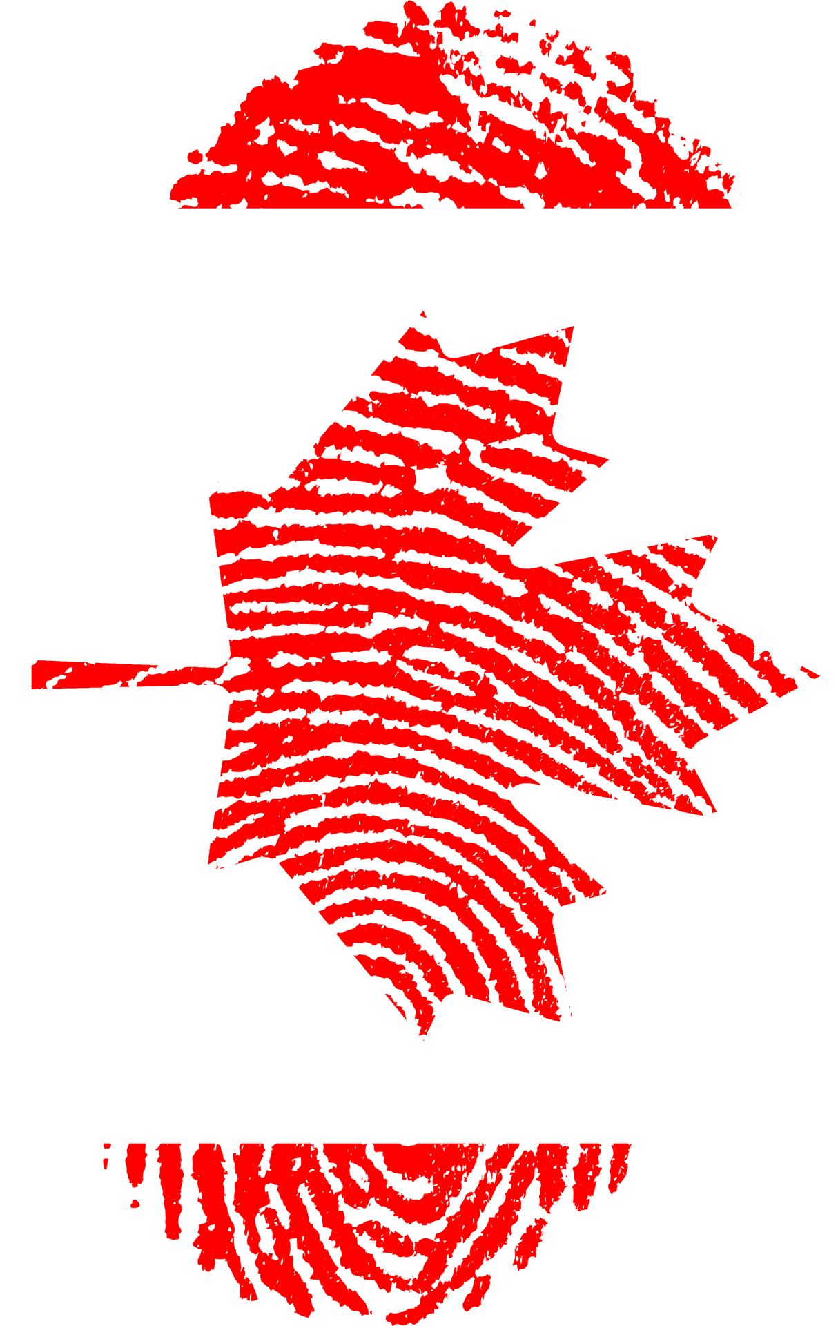 Redand White Fingerprint Map PNG Image