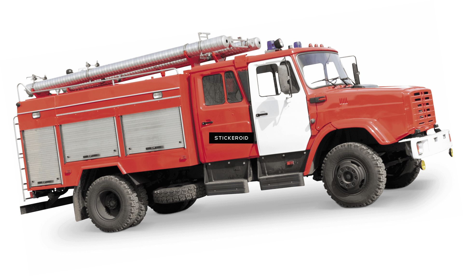 Redand White Fire Truck Side View PNG Image