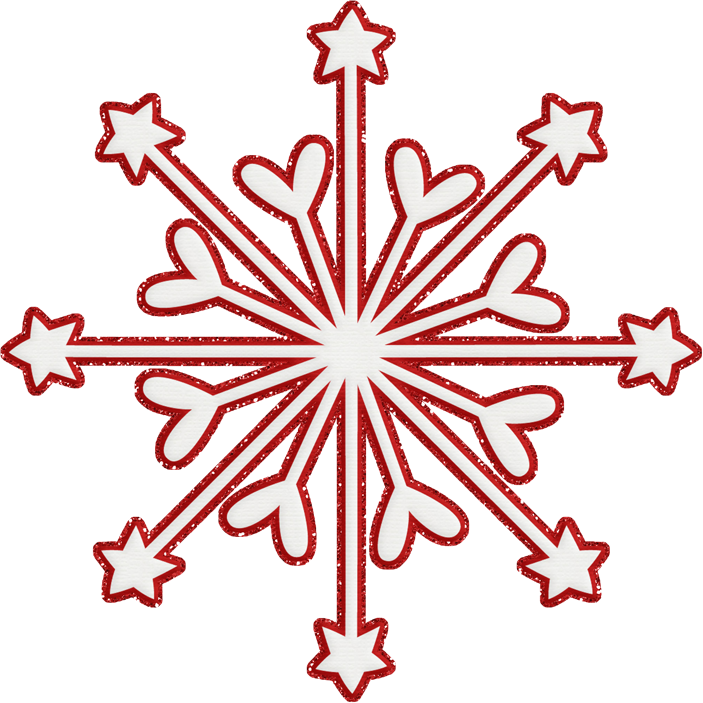 Redand White Heart Snowflake Graphic PNG Image