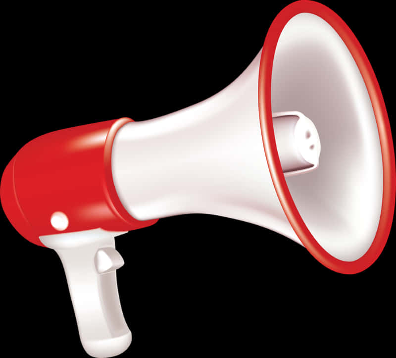 Redand White Megaphone Isolated PNG Image