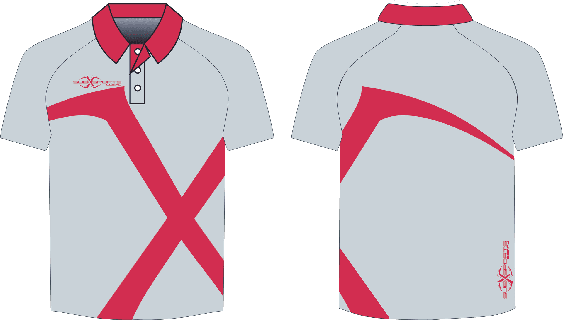 Redand White Modern Polo Shirt Design PNG Image