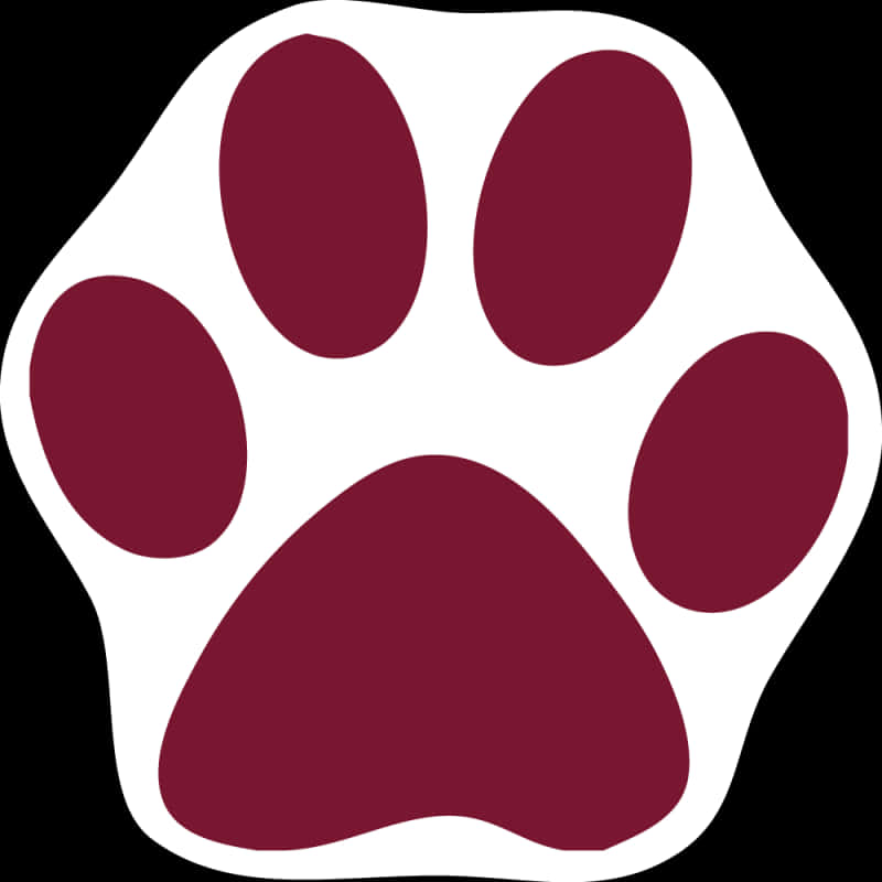 Redand White Paw Print Graphic PNG Image