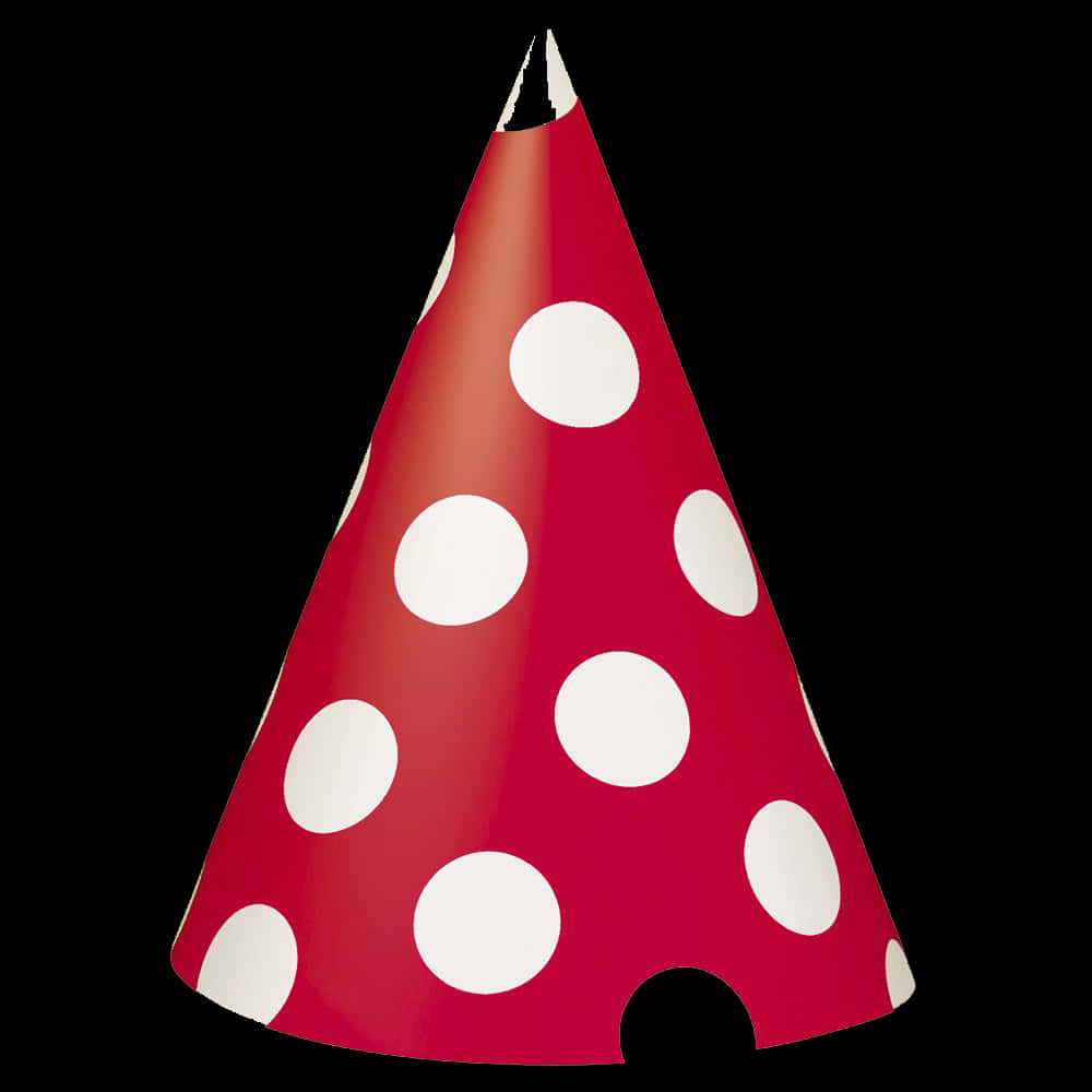 Redand White Polka Dot Party Hat PNG Image