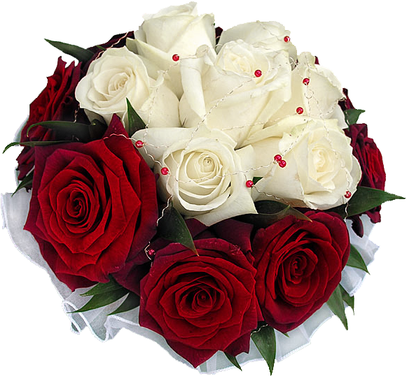 Redand White Rose Bouquet PNG Image