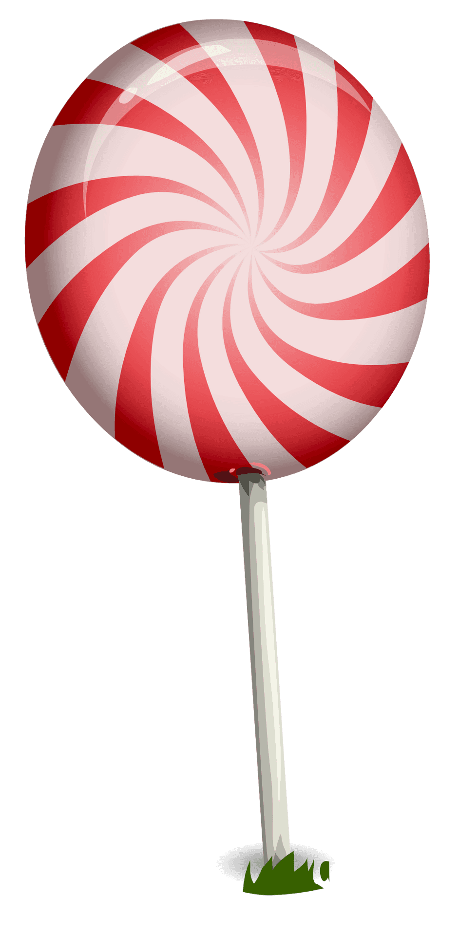 Redand White Swirl Lollipop PNG Image