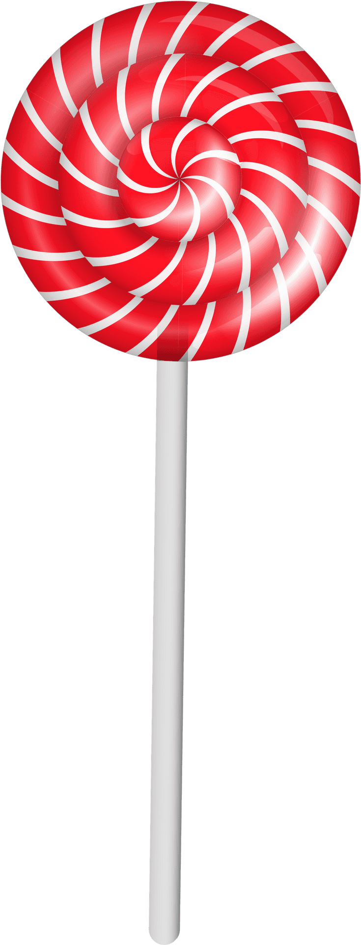 Redand White Swirl Lollipop PNG Image