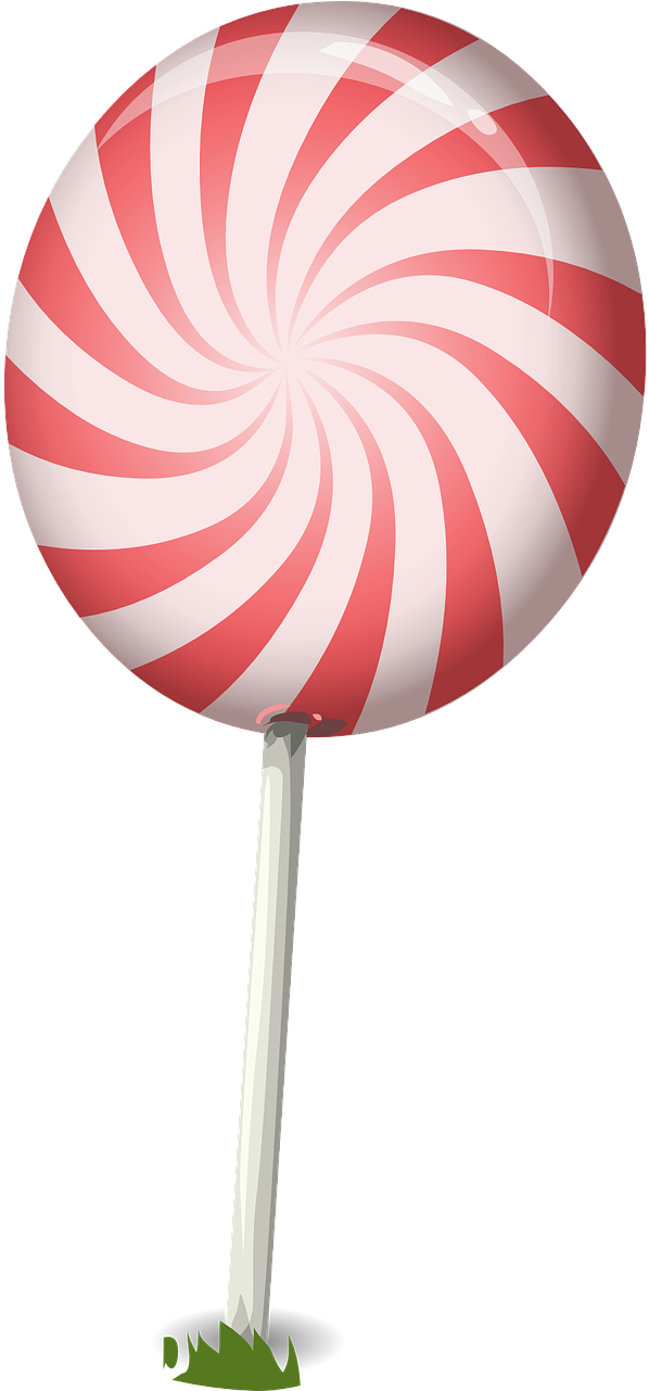 Redand White Swirl Lollipop PNG Image