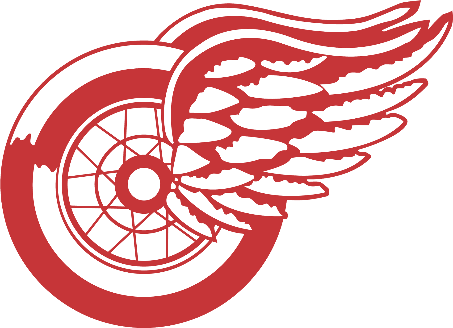 Redand White Winged Wheel Logo PNG Image