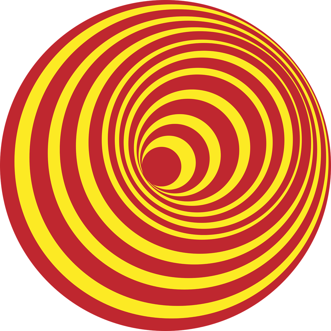 Redand Yellow Concentric Circles Optical Illusion PNG Image