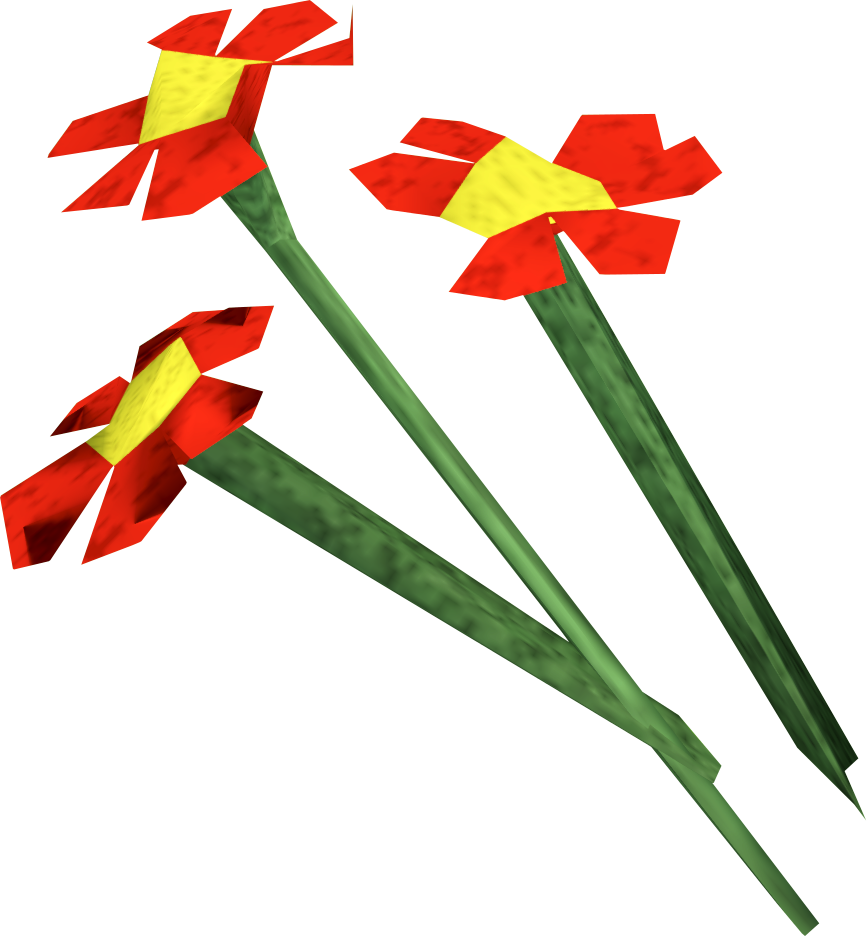 Redand Yellow3 D Flowers PNG Image