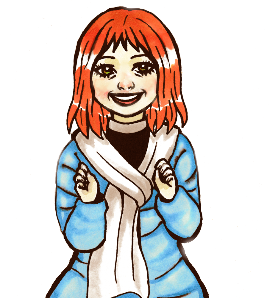 Redhead Girlin Winter Apparel PNG Image