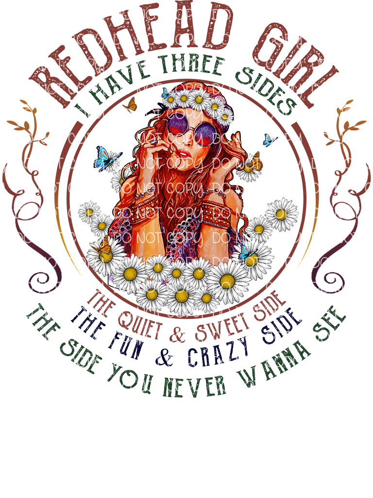 Redhead Girlwith Daisiesand Sunglasses PNG Image