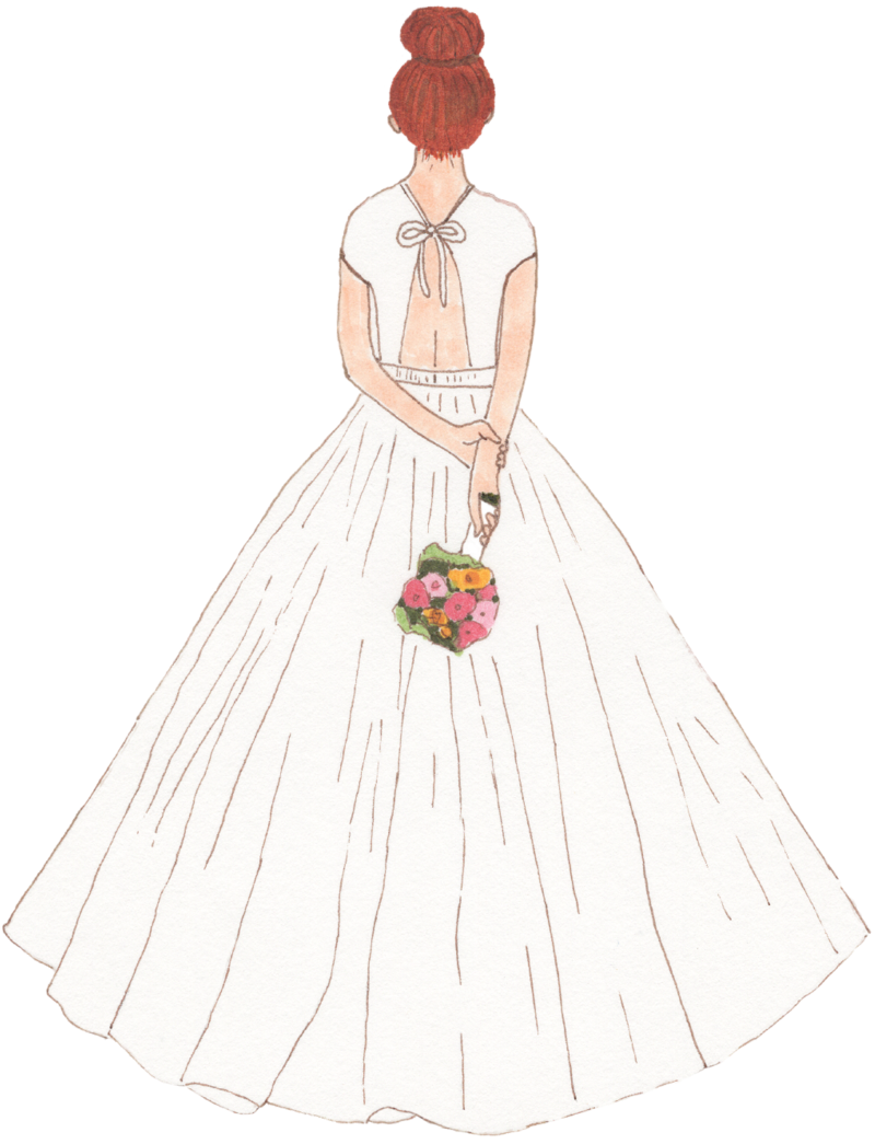 Redheadin White Dresswith Flowers PNG Image