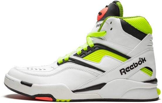 Reebok High Top Sneaker Neon Accents PNG Image