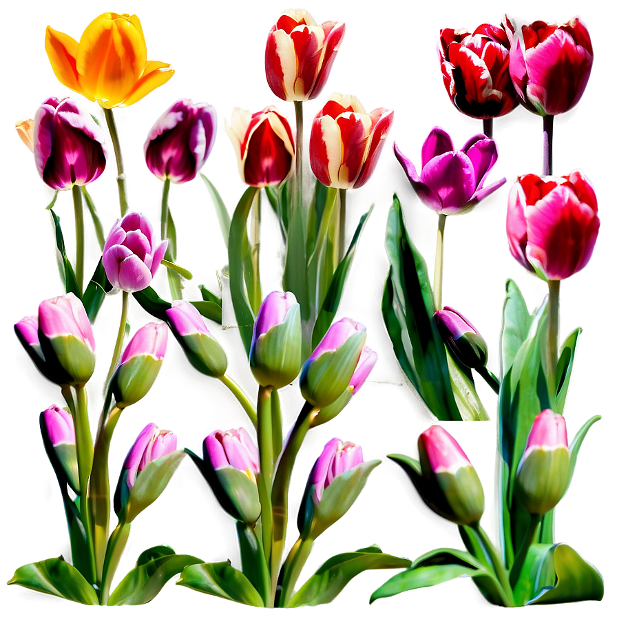 Reflection Of Tulips Png Phy39 PNG Image