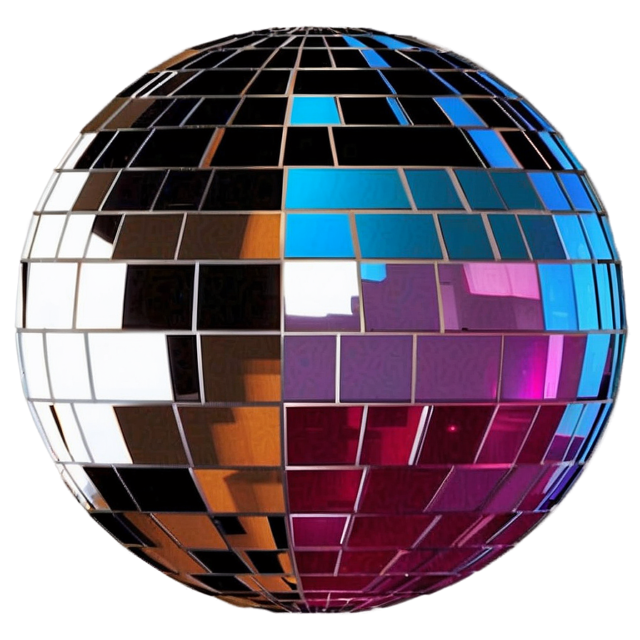 Reflective Disco Ball Colorful Lights PNG Image