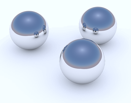 Reflective Spheres3 D Rendering PNG Image