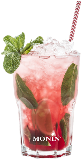 Refreshing Pink Mojito Cocktail PNG Image