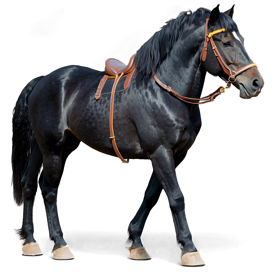 Regal Black Horse Standing Png Dfh91 PNG Image