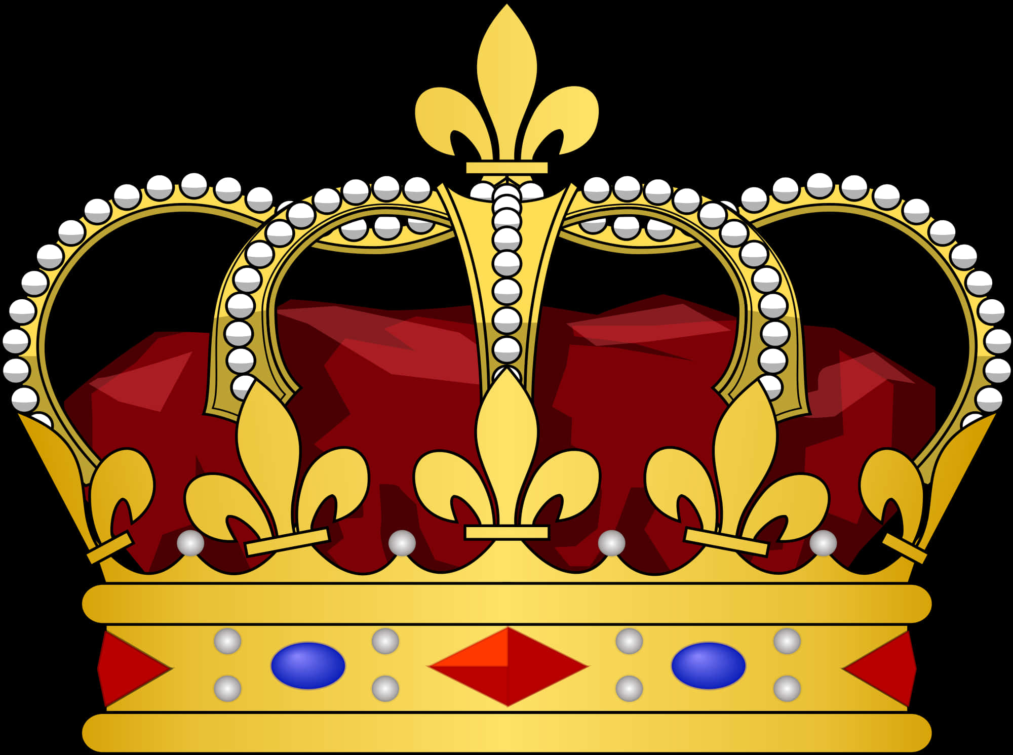 Regal Golden Crown Illustration PNG Image