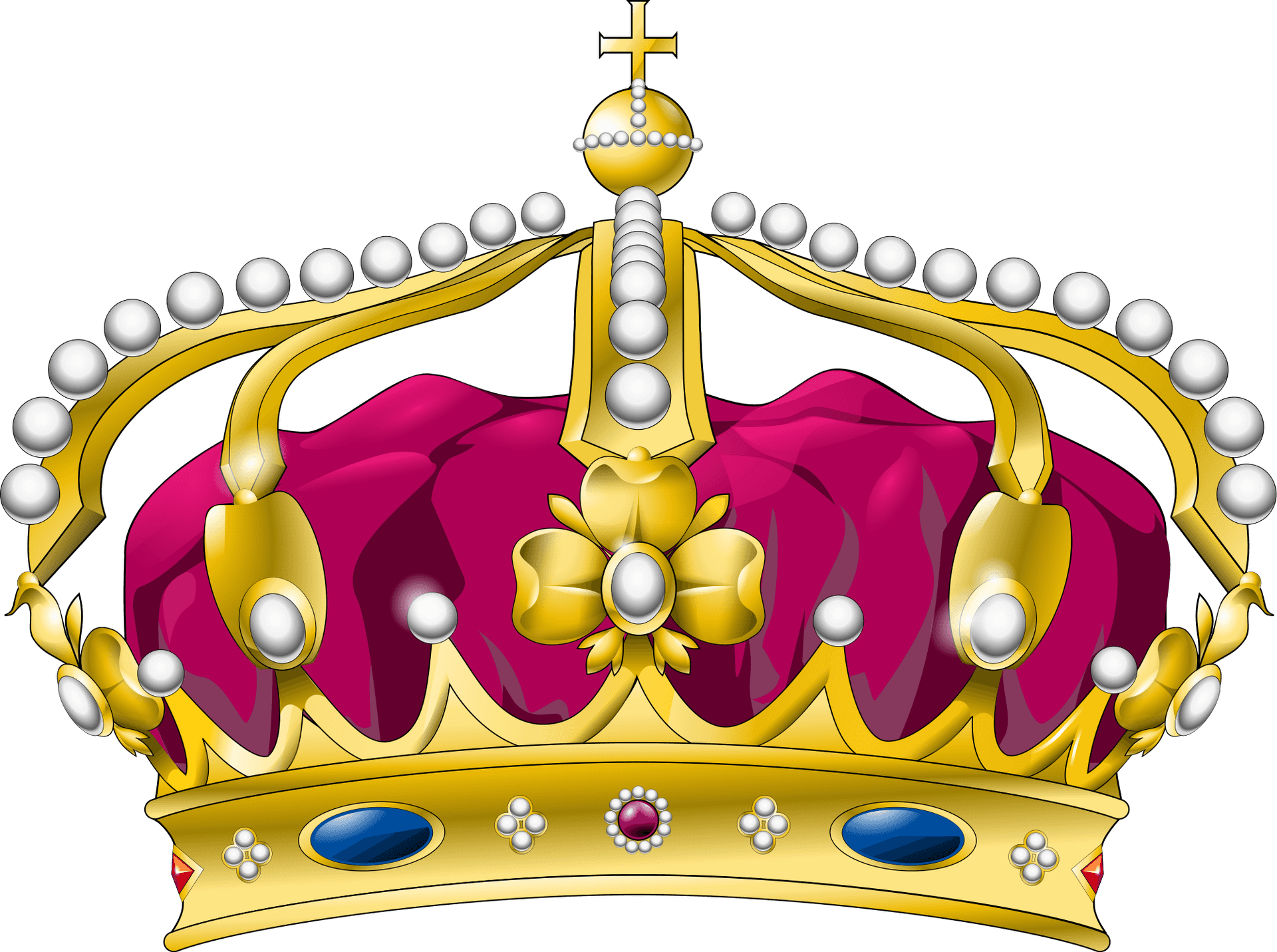 Regal Golden Crownwith Pearlsand Gems PNG Image