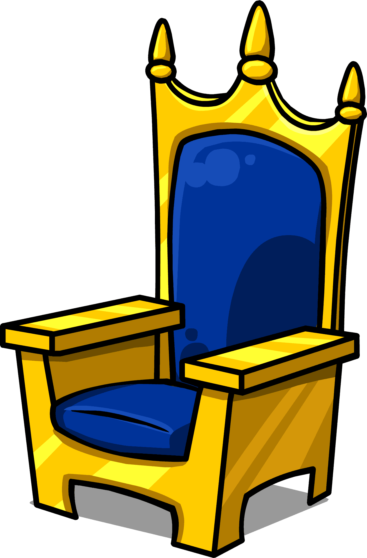 Regal Golden Throne Cartoon PNG Image