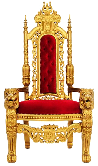 Regal Golden Throne Chair PNG Image