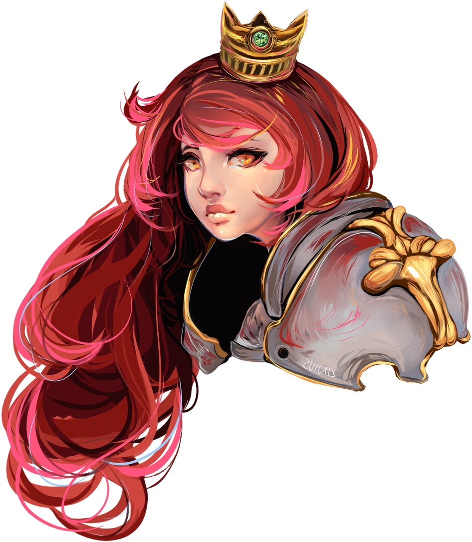 Regal Redhead Warrior Princess PNG Image