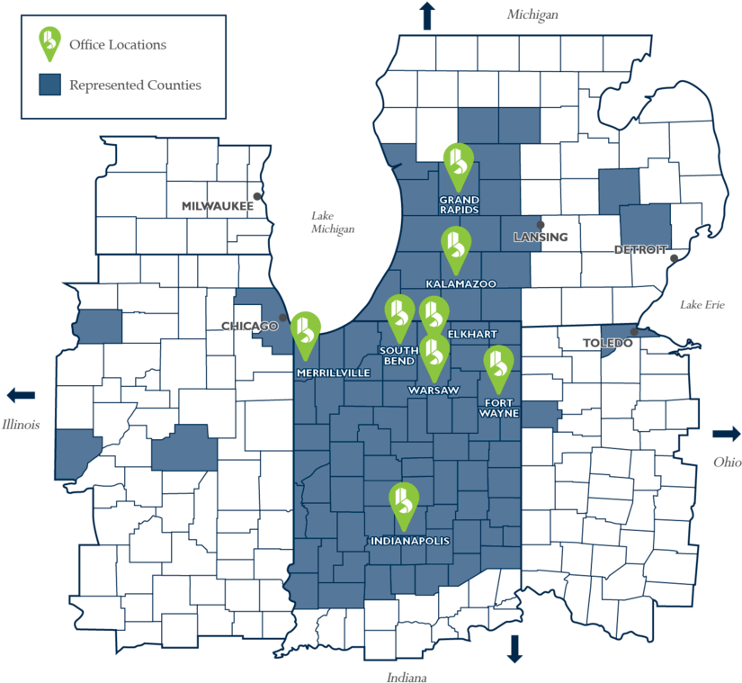 Regional Office Locations Map PNG Image