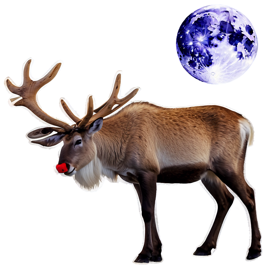 Reindeer Under Moonlight Png 1 PNG Image