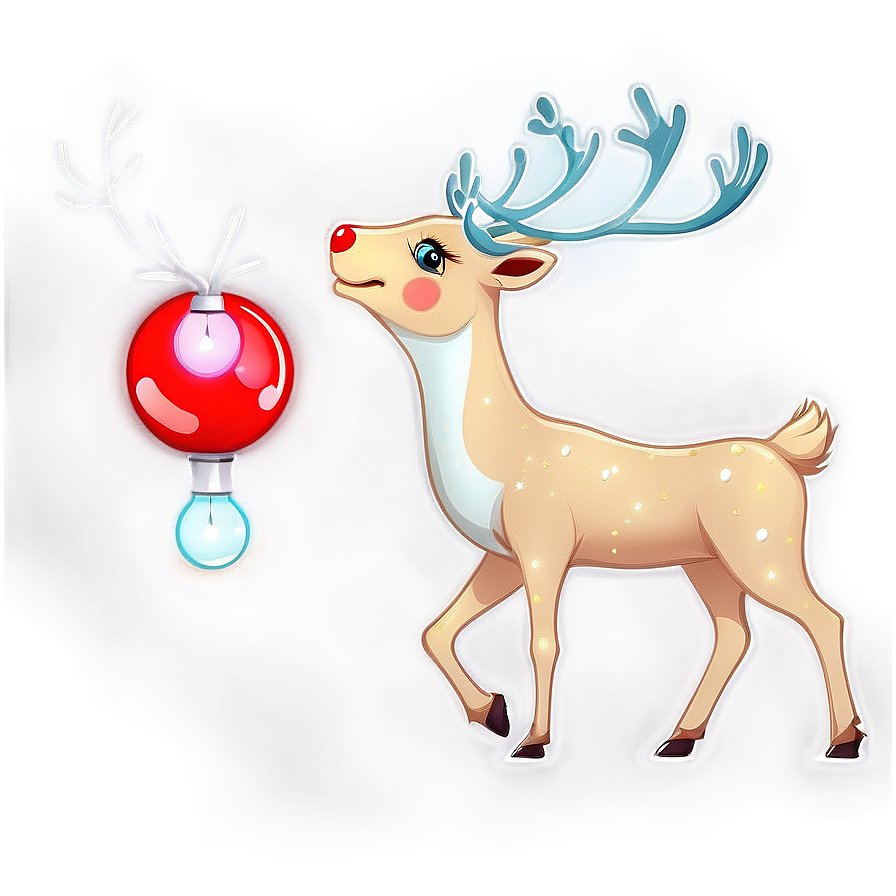 Reindeer With Lights Png Dty PNG Image