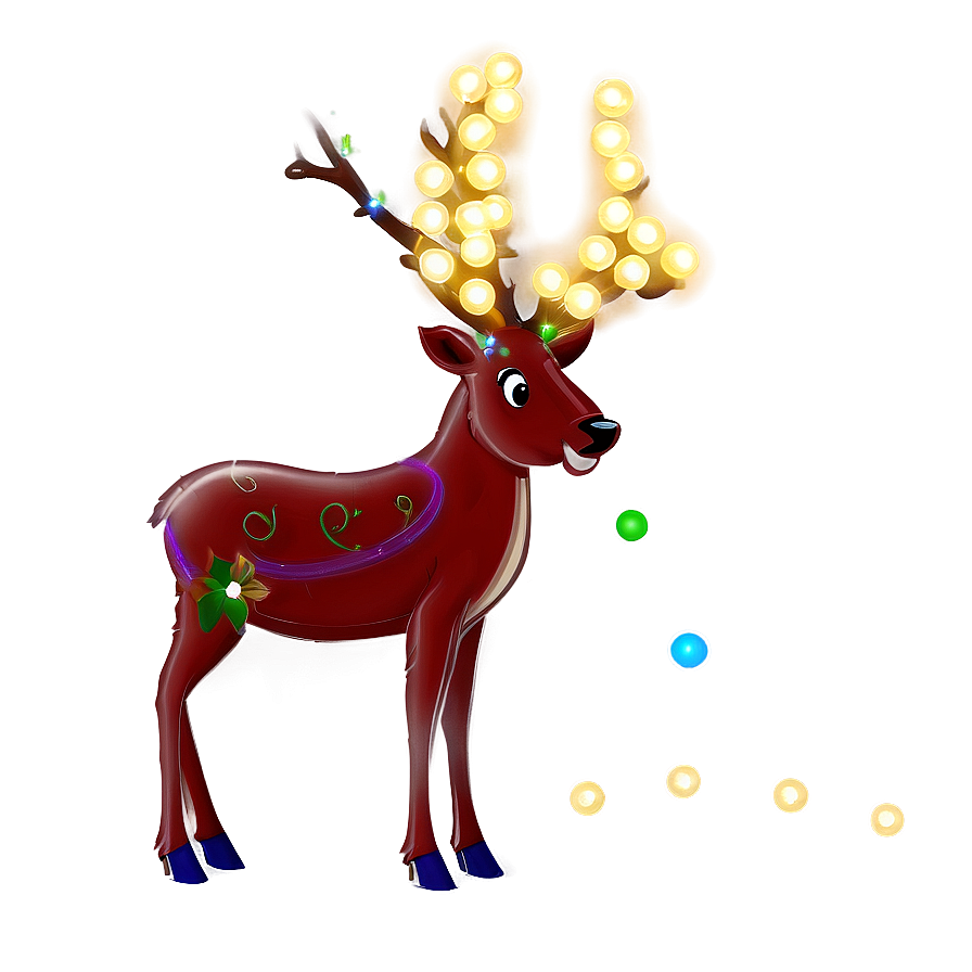 Reindeer With Lights Png Wte8 PNG Image