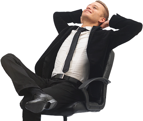 Relaxed Businessman Reclining PNG Image