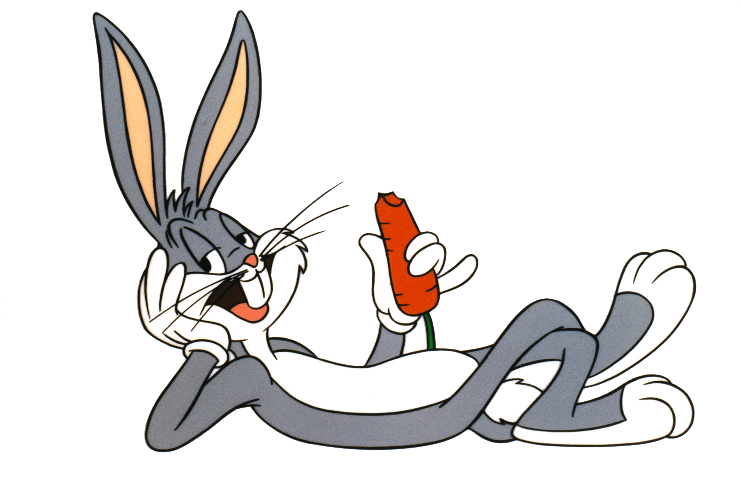 Relaxed_ Cartoon_ Bunny_ With_ Carrot PNG Image