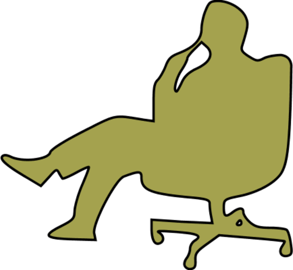 Relaxed Figure Office Chair Silhouette PNG Image