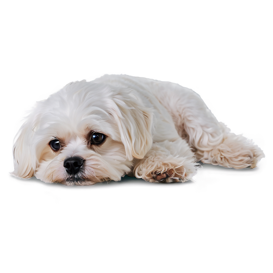 Relaxed Maltese Lying Down Png Yob PNG Image