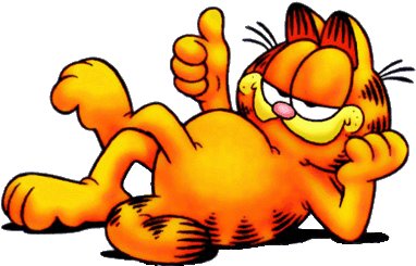 Relaxed Orange Cat Thumbs Up PNG Image