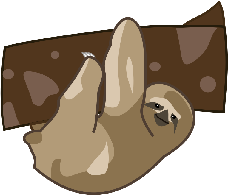 Relaxed Sloth Cartoon PNG Image