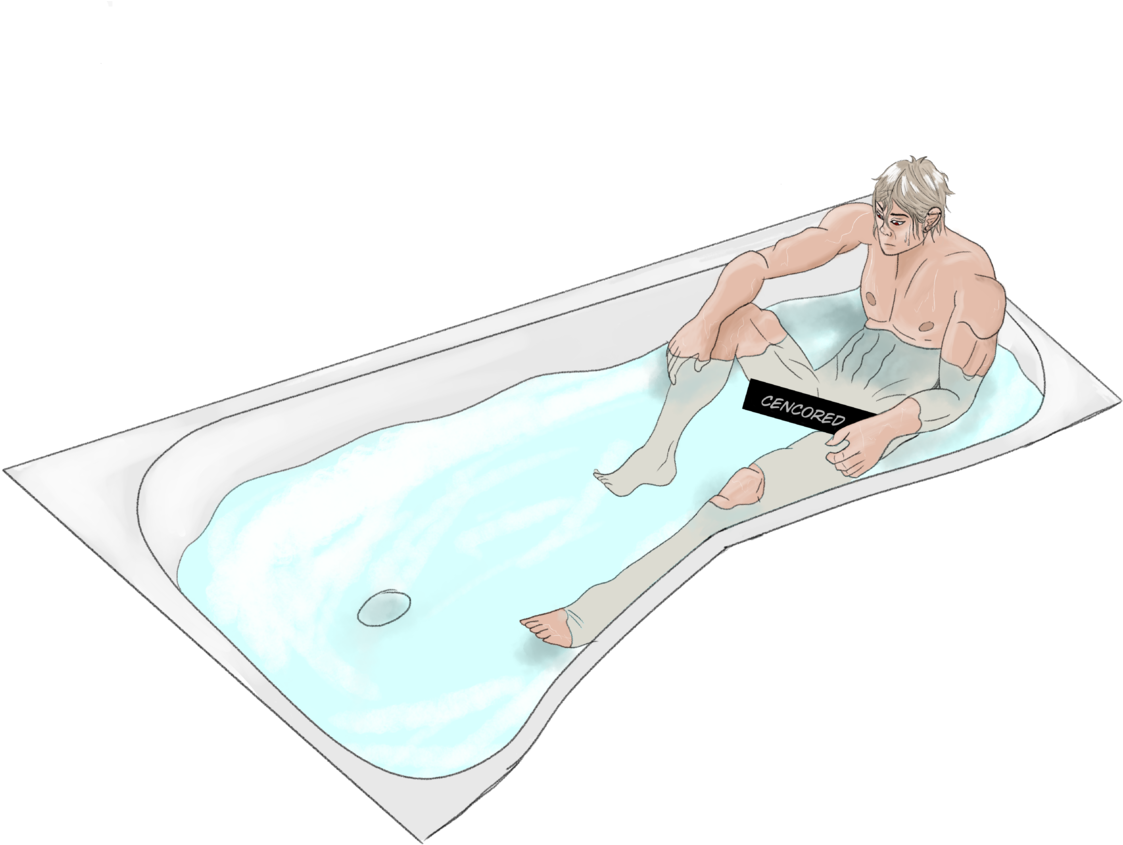 Relaxing Bath Time Illustration PNG Image