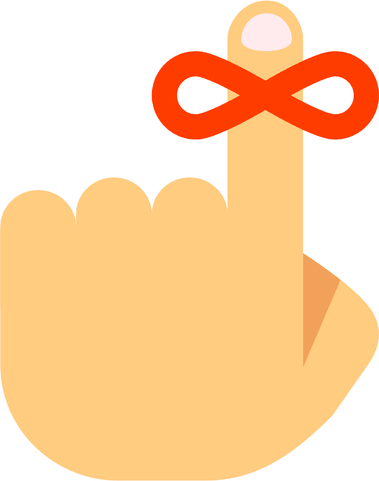 Reminder Ribbon Finger Icon PNG Image