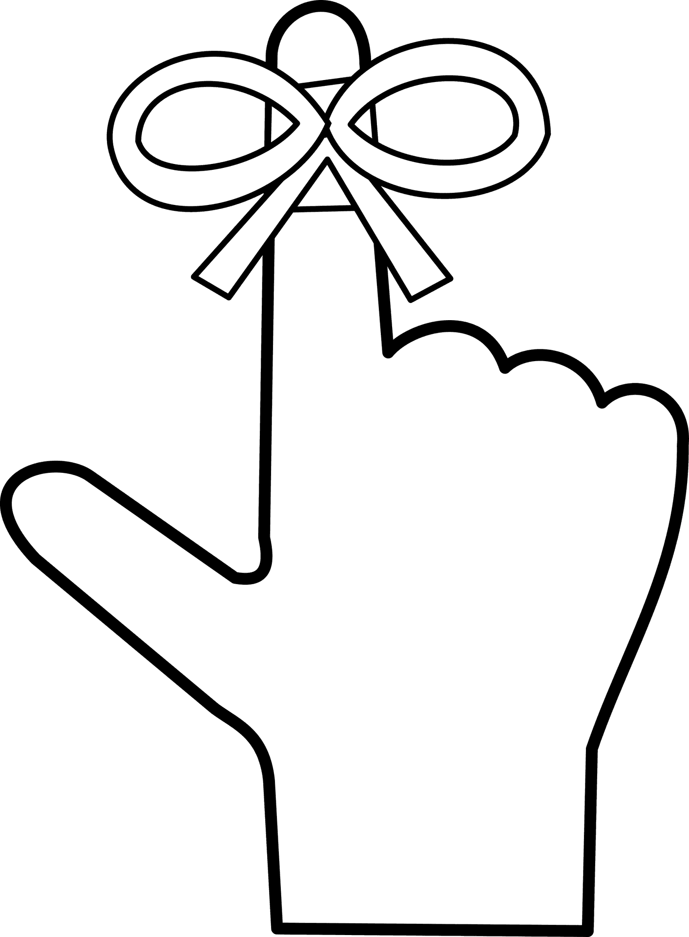 Reminder Ribbon Finger Icon PNG Image