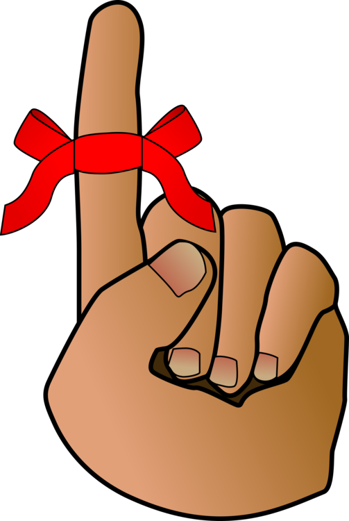 Reminder Ribbonon Finger PNG Image