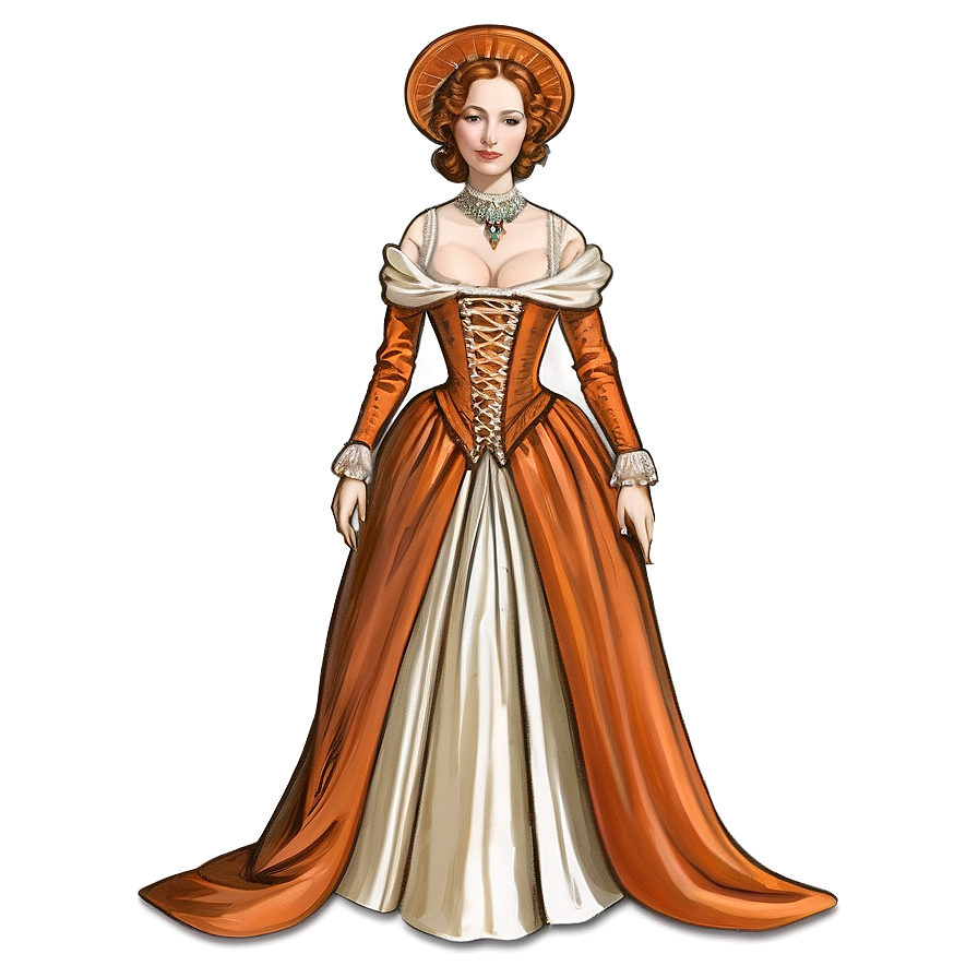 Renaissance Fashion Illustration Png Yng PNG Image