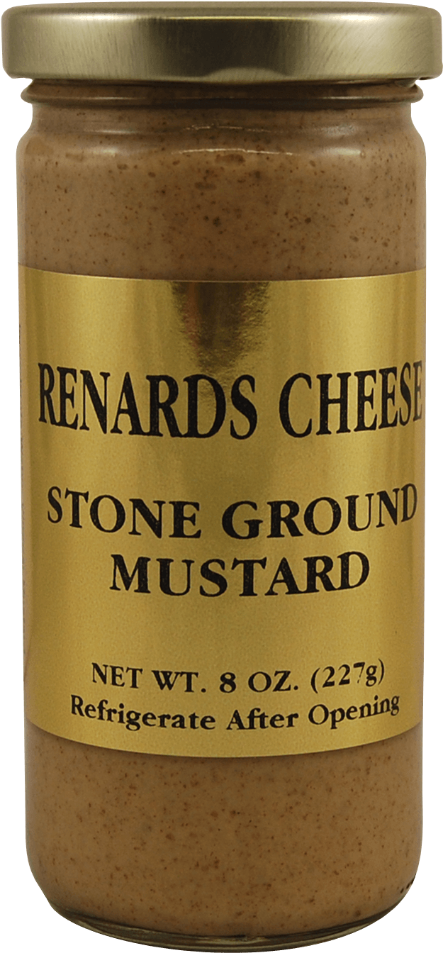 Renards Cheese Stone Ground Mustard Jar PNG Image